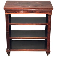 Antique Regency Early 19th Century Rosewood Open Centre Bookcase and Jardinière
