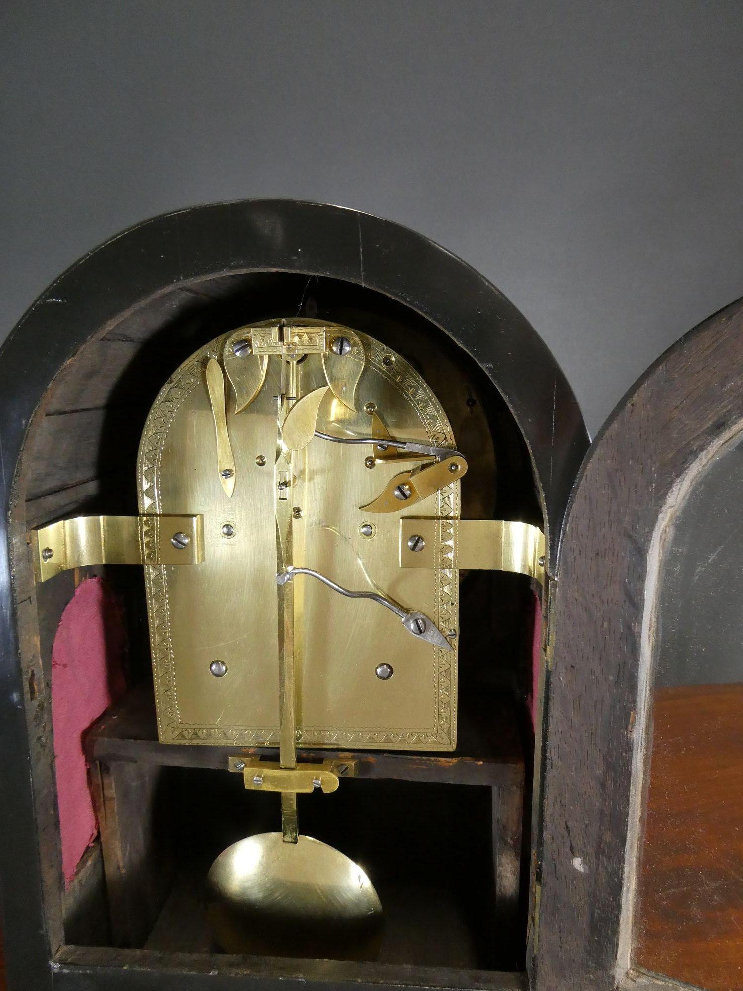 Regency Ebonised Bracket Clock by John Hemingway, Manchester For Sale 4