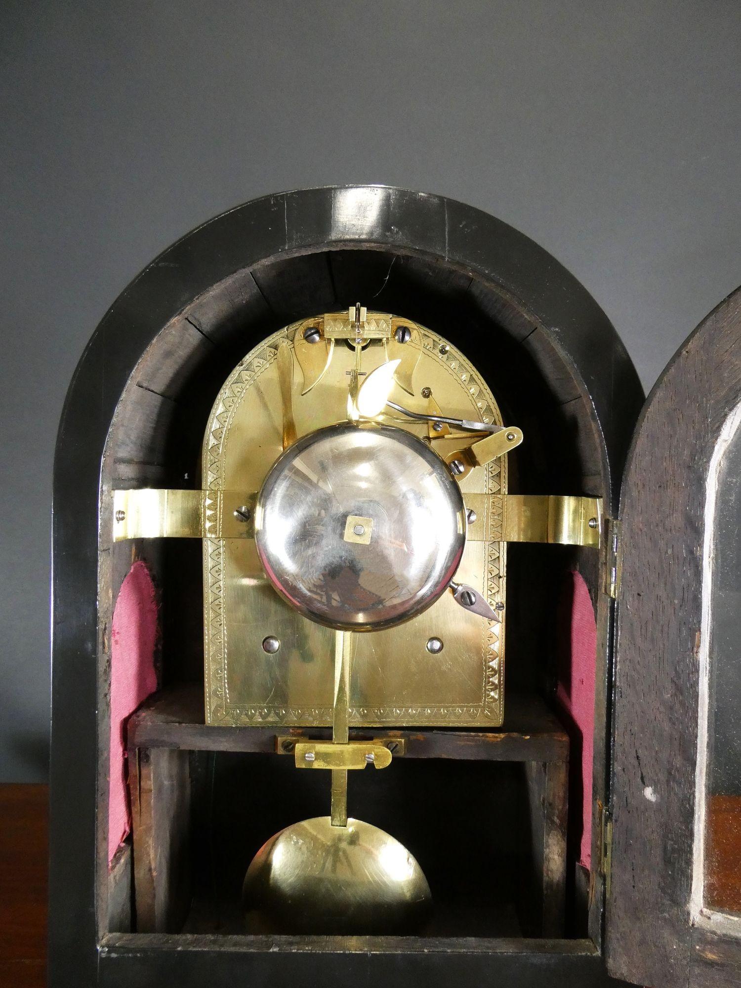 Regency Ebonised Bracket Clock by John Hemingway, Manchester For Sale 1