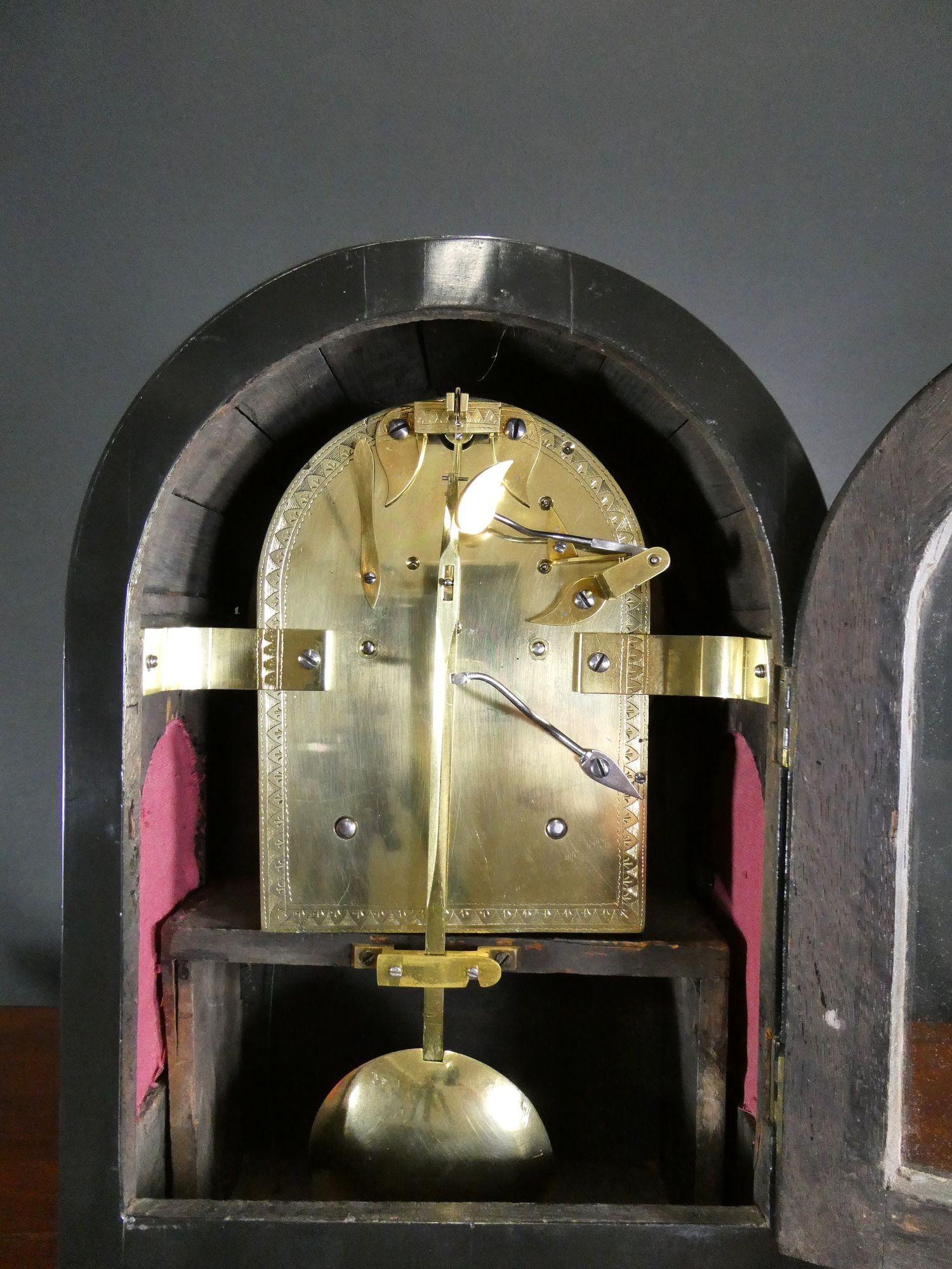 Regency Ebonised Bracket Clock by John Hemingway, Manchester For Sale 2