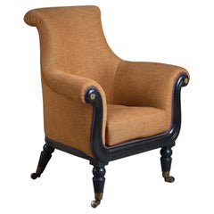 Regency Ebonised Library Armchair