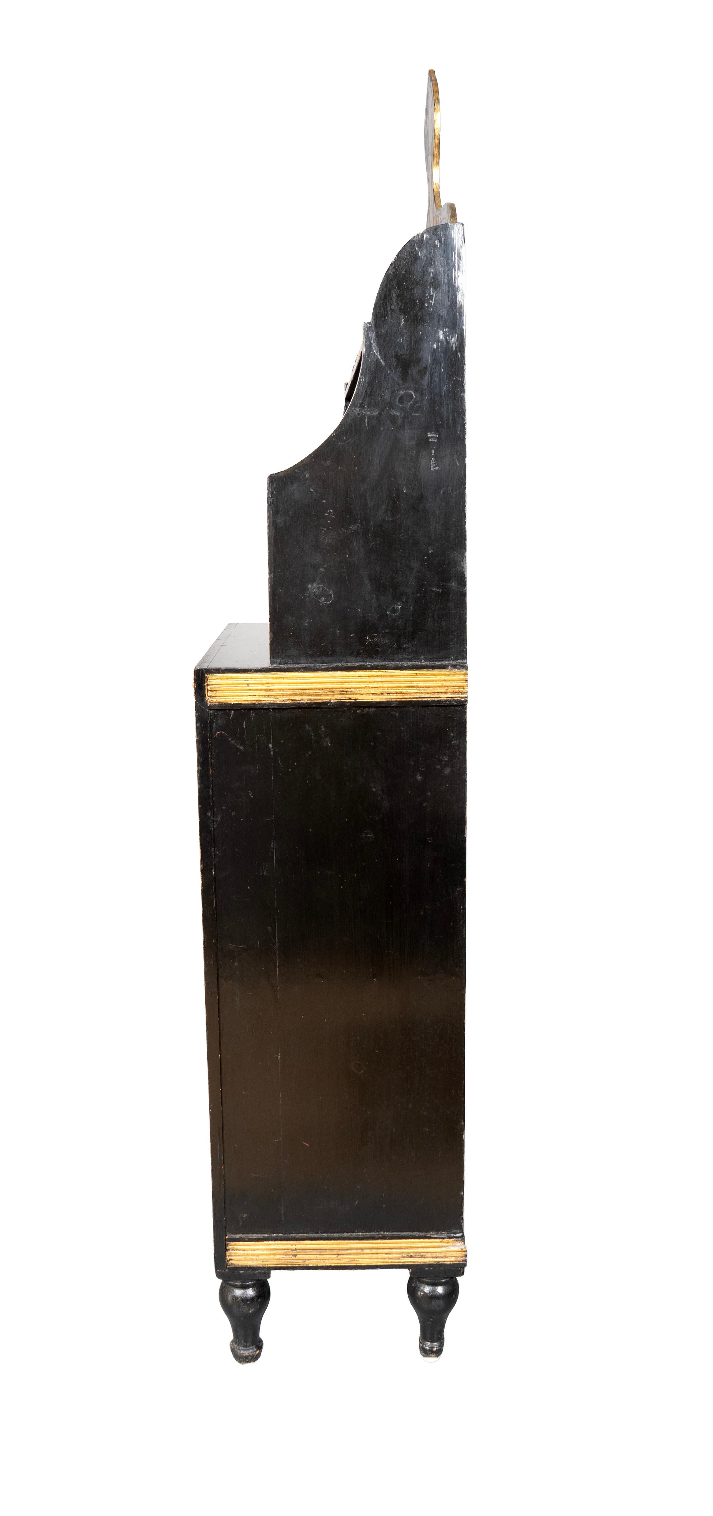 Armadio Regency ebanizzato e dorato a pacchi In condizioni buone in vendita a Essex, MA