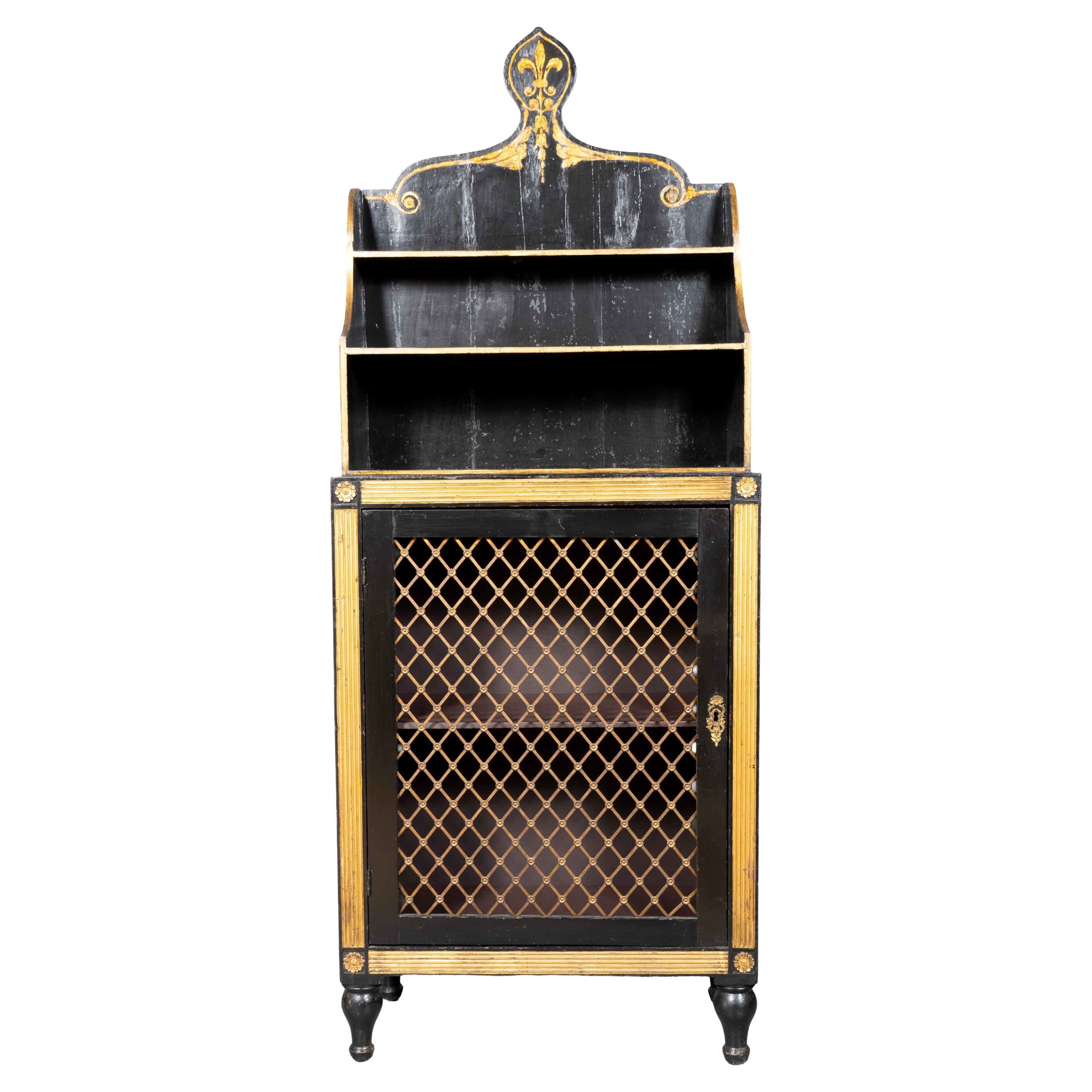 Armario Regencia Ebonizado y Parcelado Dorado