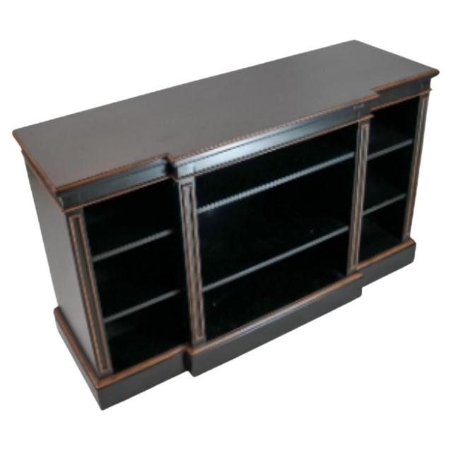 Regency Ebonized Bookcase with Gilt Detail For Sale