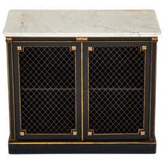 Regency Ebonized Cabinet Lacquer Chest Period Antique