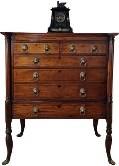 Regency Period Neoclassical / Egyptian Revival Mahogany Chest on Stand