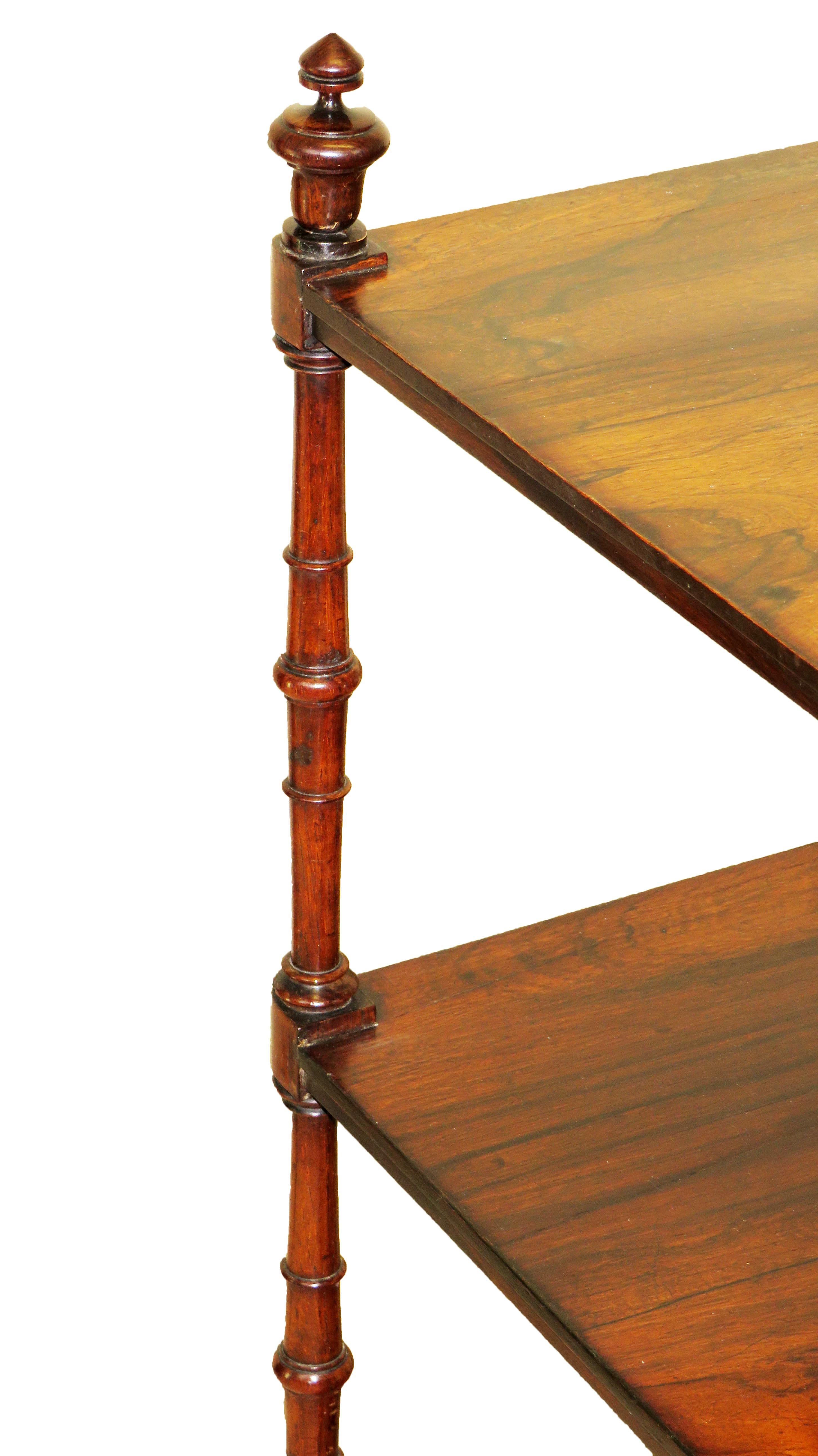 Regency English 19th Century Rosewood Whatnot Etage In Good Condition In Bedfordshire, GB