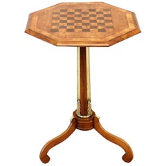 Regency English Antique Chess Top Occasional Table