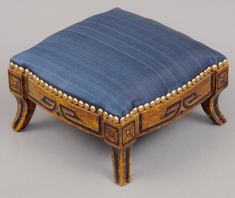 Regency English Antique Gilded Footstool For Sale at 1stDibs