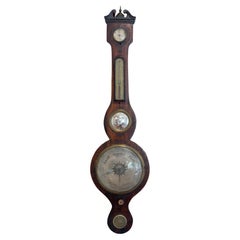 Barometro Banjo inglese Regency in palissandro dipinto di nero, circa 1800