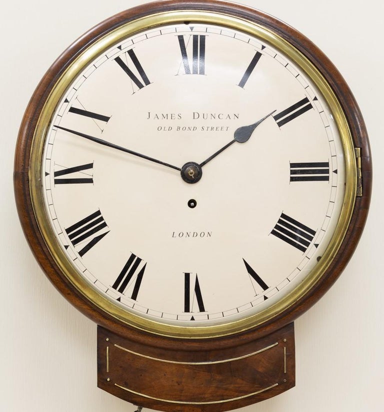 Regency English Drop Dial Clock by James Duncan, London For Sale at 1stdibs
