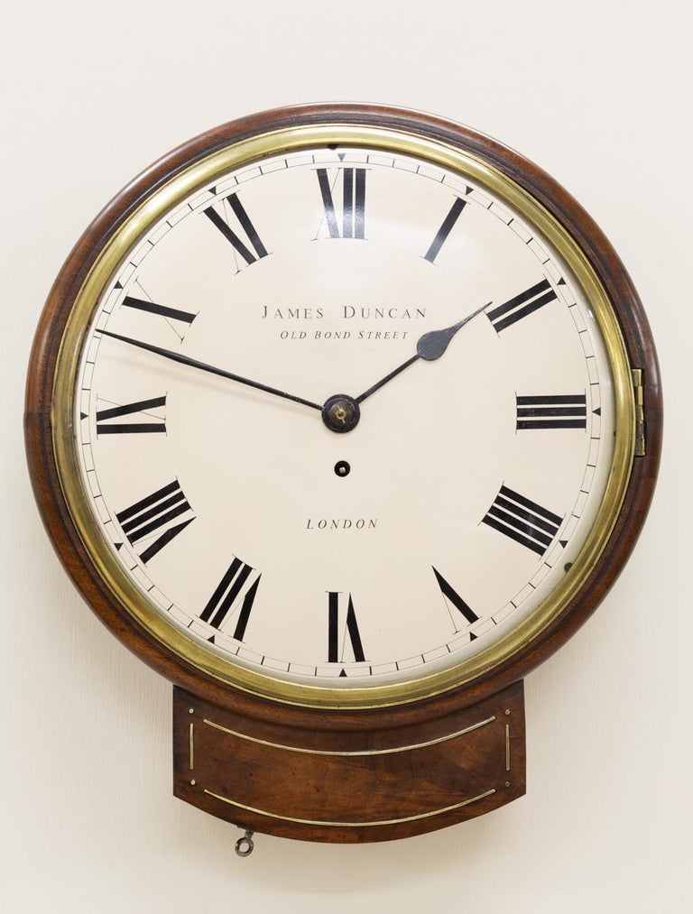 Regency English Drop Dial Clock by James Duncan, London For Sale at 1stdibs