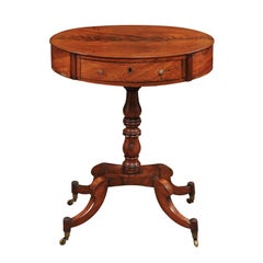 Antique Regency English Mahogany Oval Side Table, Early 19th Century