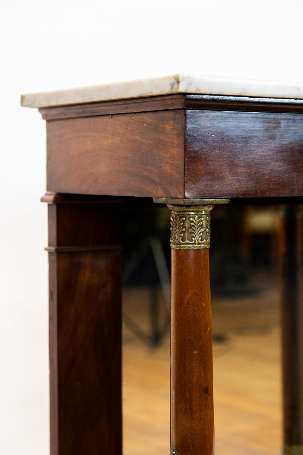 Regency English Marble Top Console Table In Good Condition For Sale In Wilson, NC