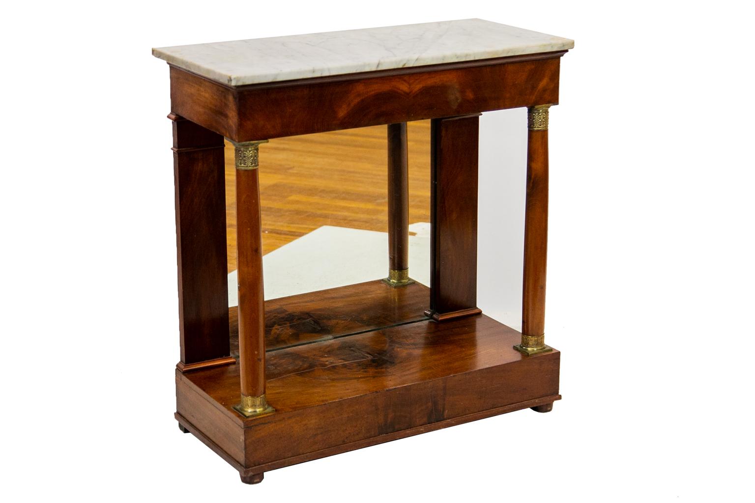 Regency English Marble Top Console Table For Sale 1
