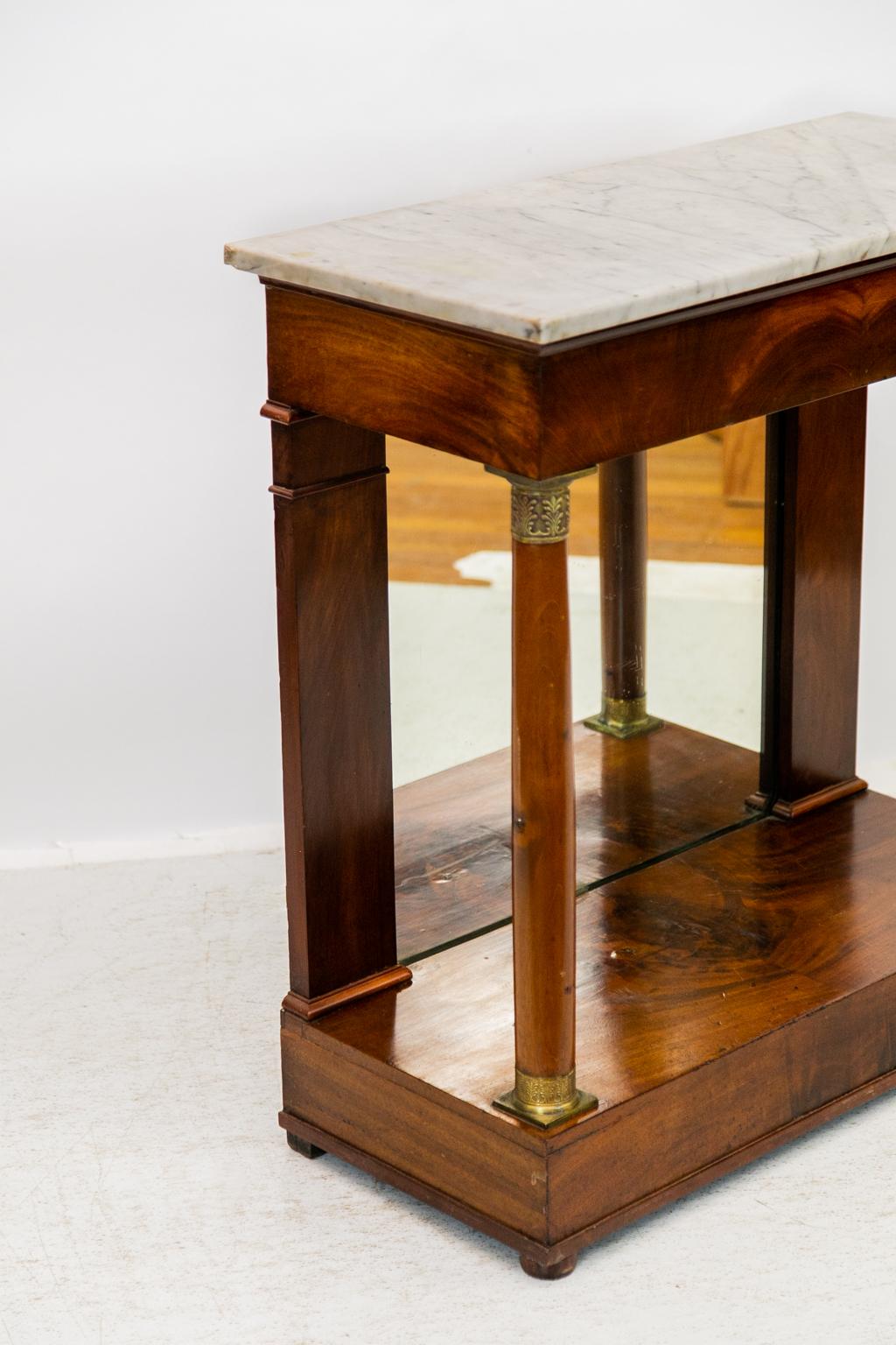 Regency English Marble Top Console Table For Sale 2