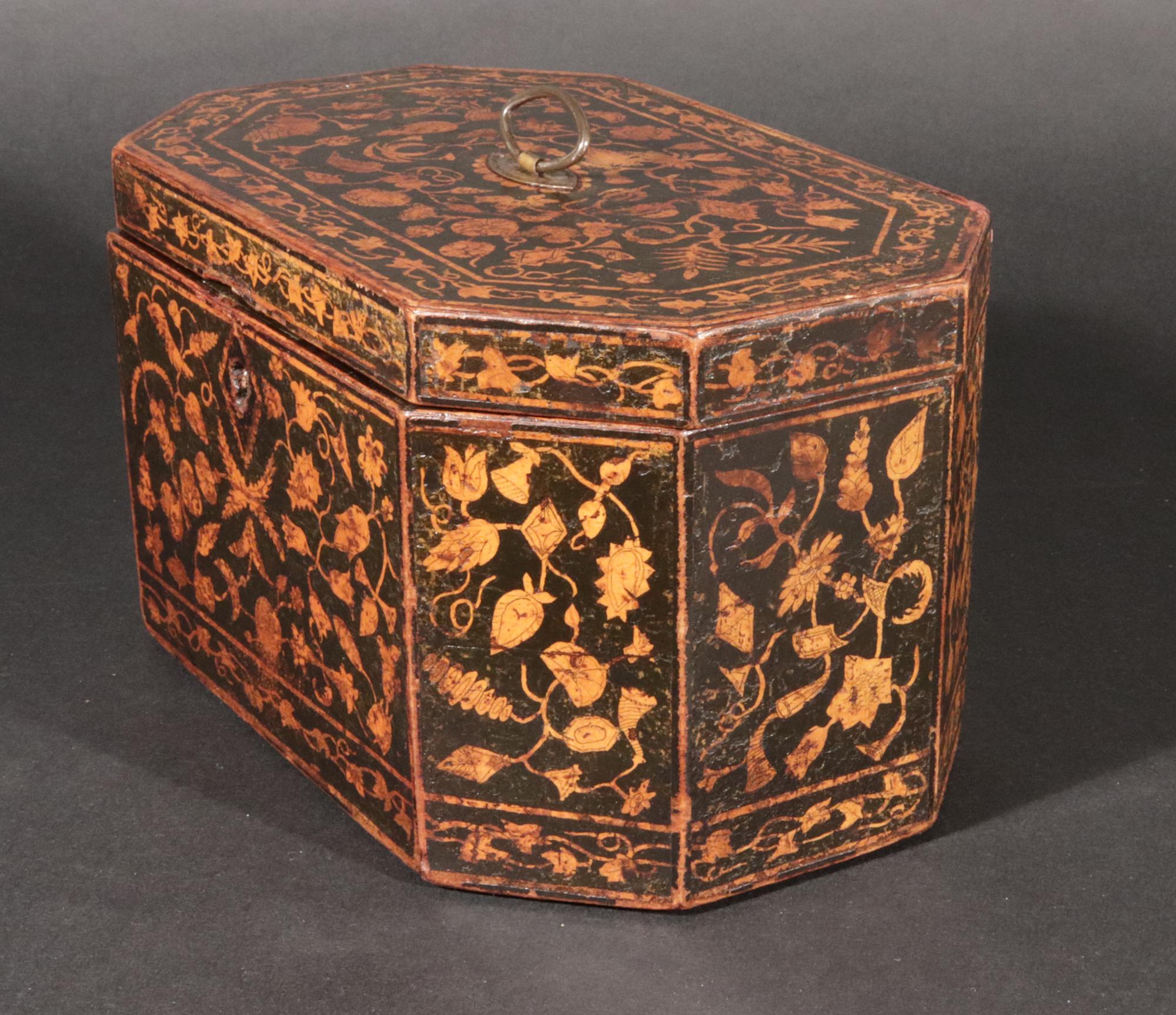 Caja de Té Doble de Penwork Inglés de la Regencia en Bueno estado para la venta en Downingtown, PA