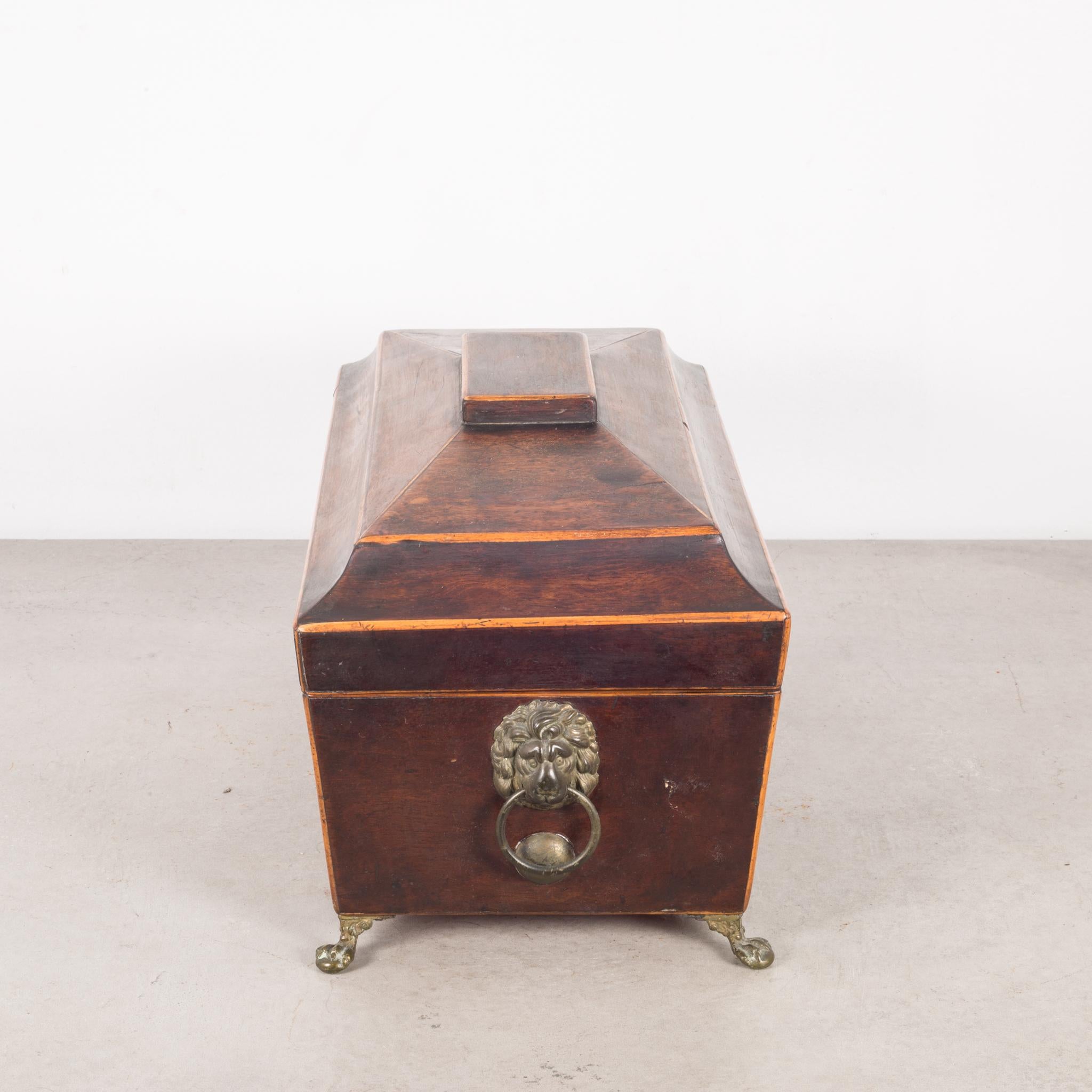 Regency 'English' Period Rosewood Sarcophagus Form Tea Caddy, circa 1820 In Good Condition In San Francisco, CA