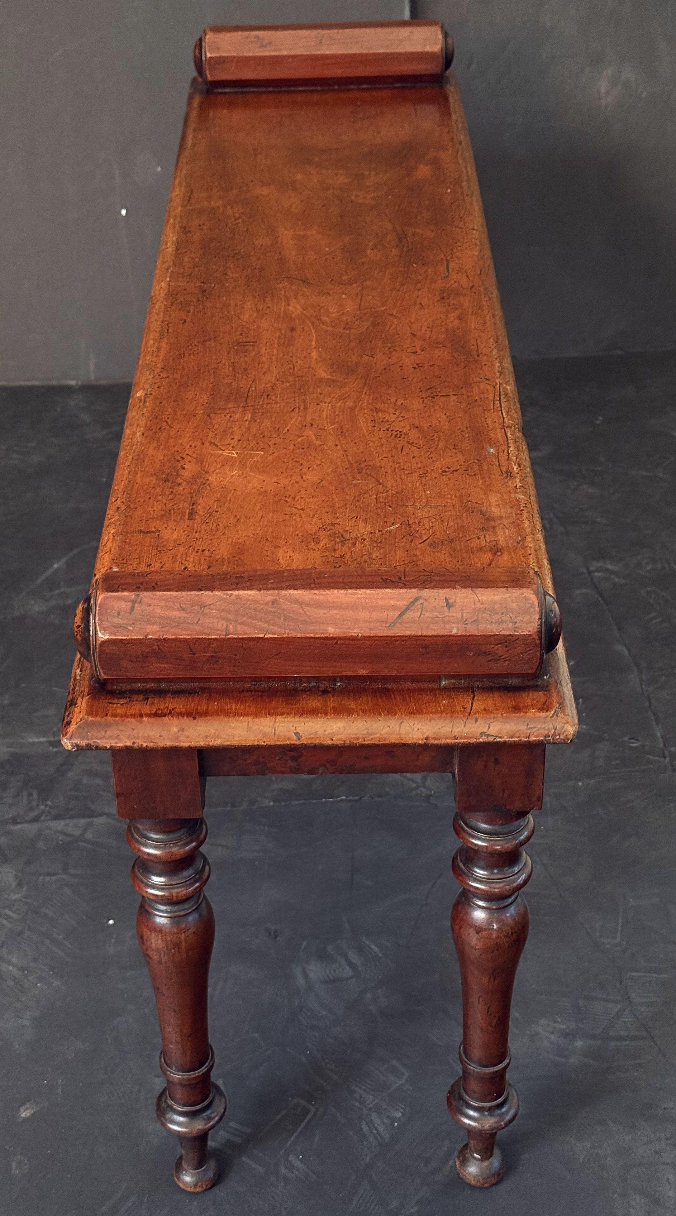 19th Century Regency Era Hall Bench or Window Seat of Mahogany from England For Sale