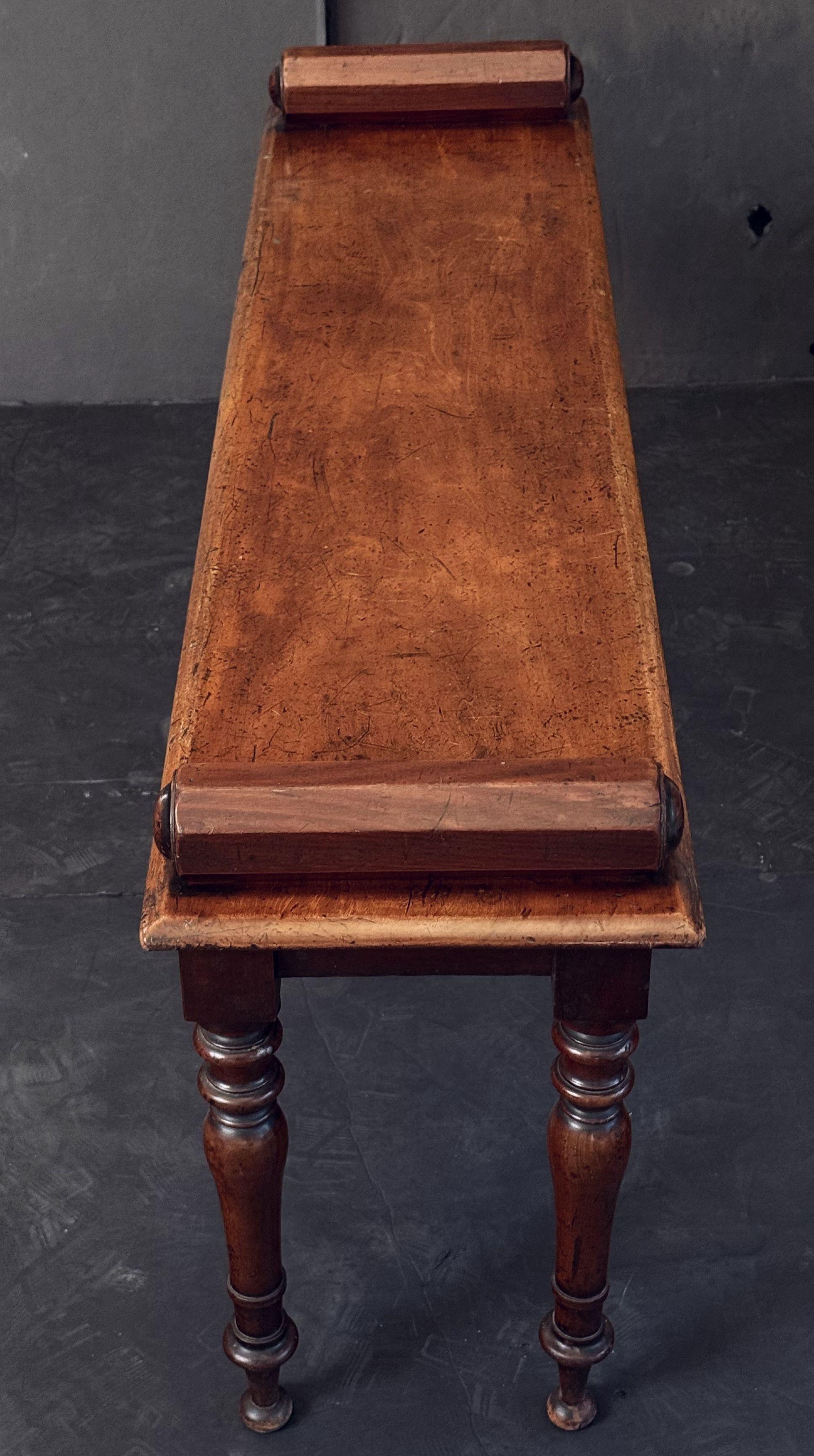 Regency Era Hall Bench or Window Seat of Mahogany from England For Sale 1