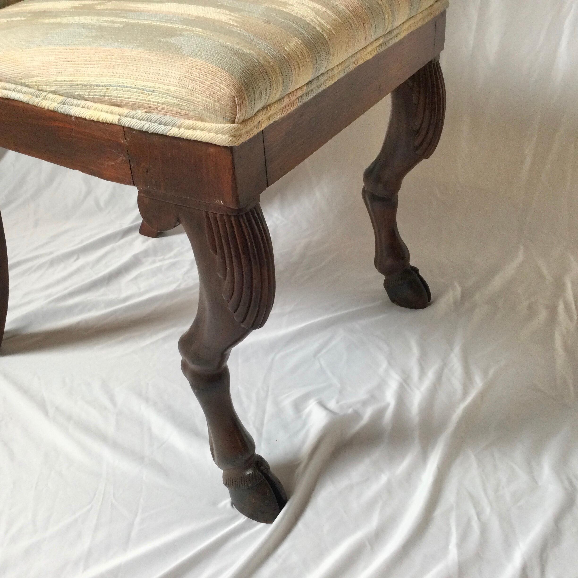 Regency Era Side Chair with Goat Hoof Front Legs In Excellent Condition For Sale In Lambertville, NJ