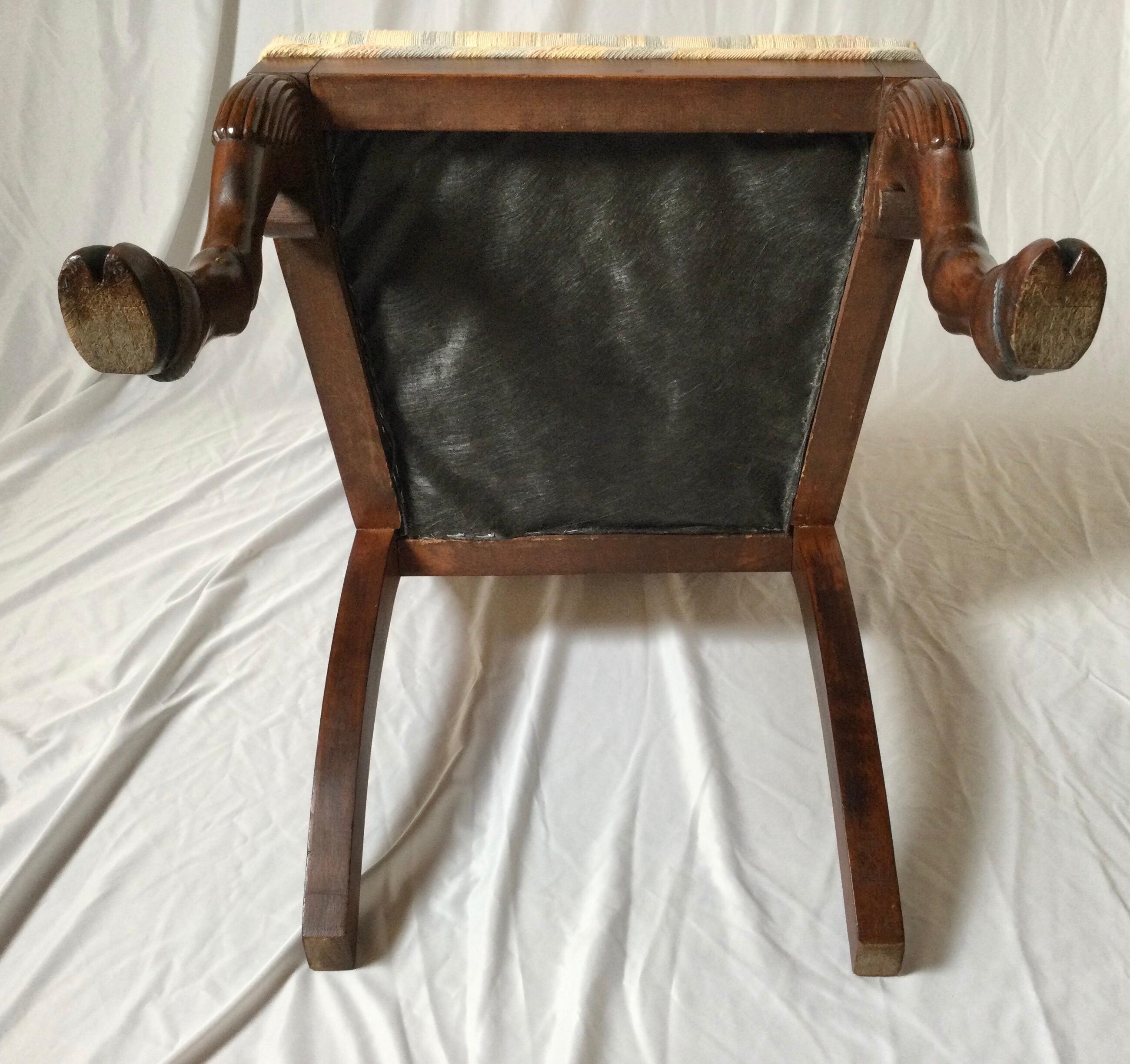 Rosewood Regency Era Side Chair with Goat Hoof Front Legs For Sale