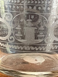 Vase en verre gravé de style Régence, 19e siècle