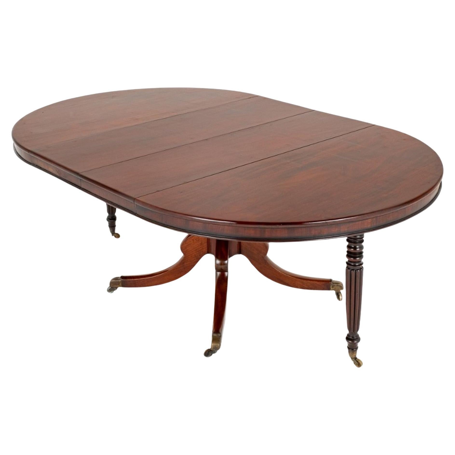 Regency Extending Dining Table Circular End Mahogany For Sale