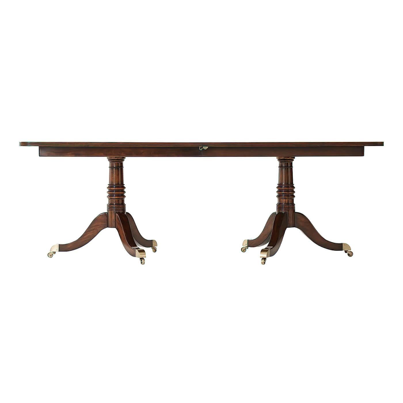 Vietnamese Regency Extension Mahogany Dining Table For Sale