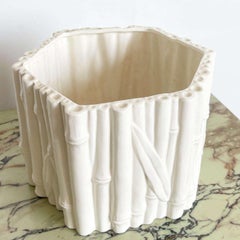 Regency Faux Bamboo Ceramic Hexagonal Vase