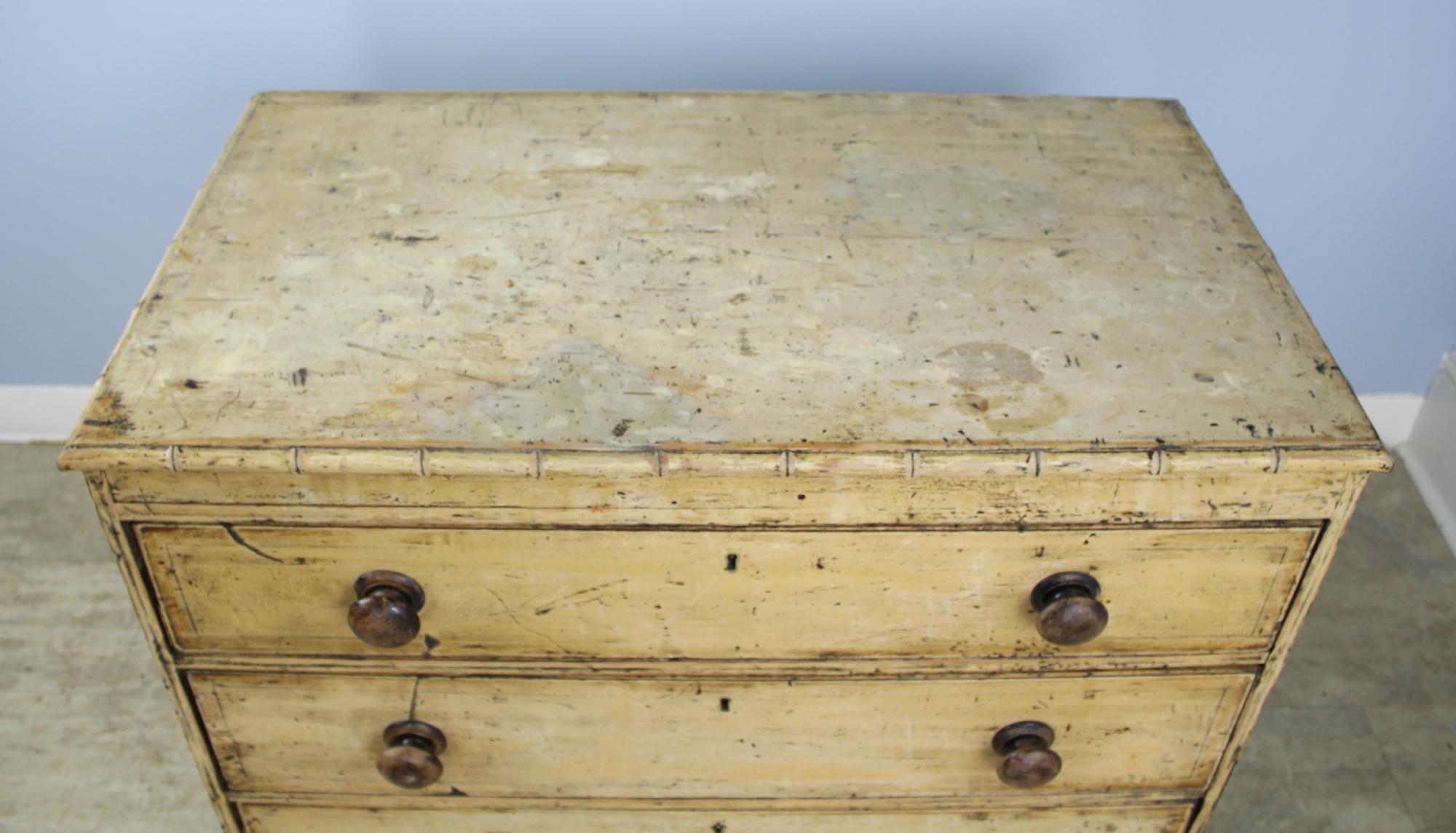 Regency Faux Bamboo Chest with Original Paint 1