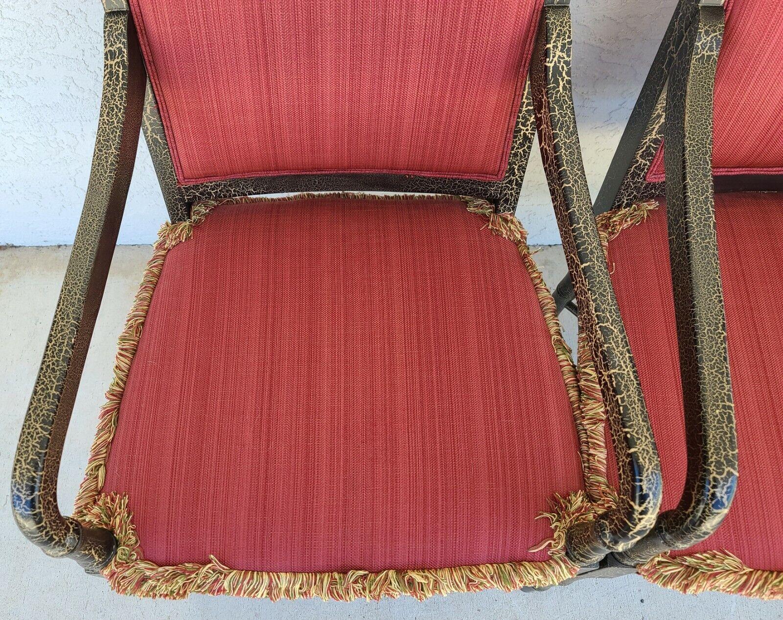 Regency Faux Bamboo Ebonized Armchairs  In Good Condition For Sale In Lake Worth, FL