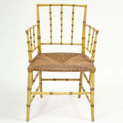 Poltrona Regency in finto bambù dipinto