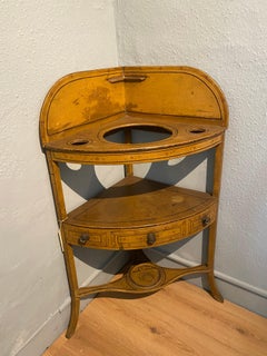 Regency Faux Bamboo Painted Corner Washstand