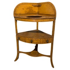 Regency Faux Bamboo Painted Corner Washstand