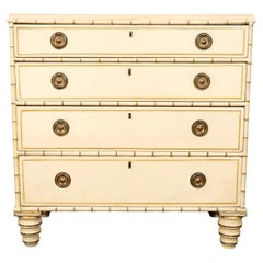 Regency Faux Bamboo Painted Pine Chest Of Drawers