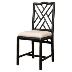 Regency Faux Bamboo Side Chair, Black Finish
