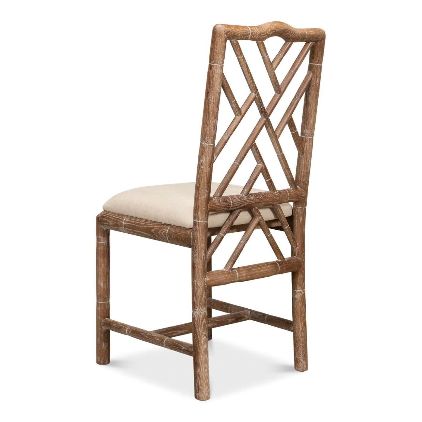 Regency Faux Bamboo Side Chair In New Condition For Sale In Westwood, NJ
