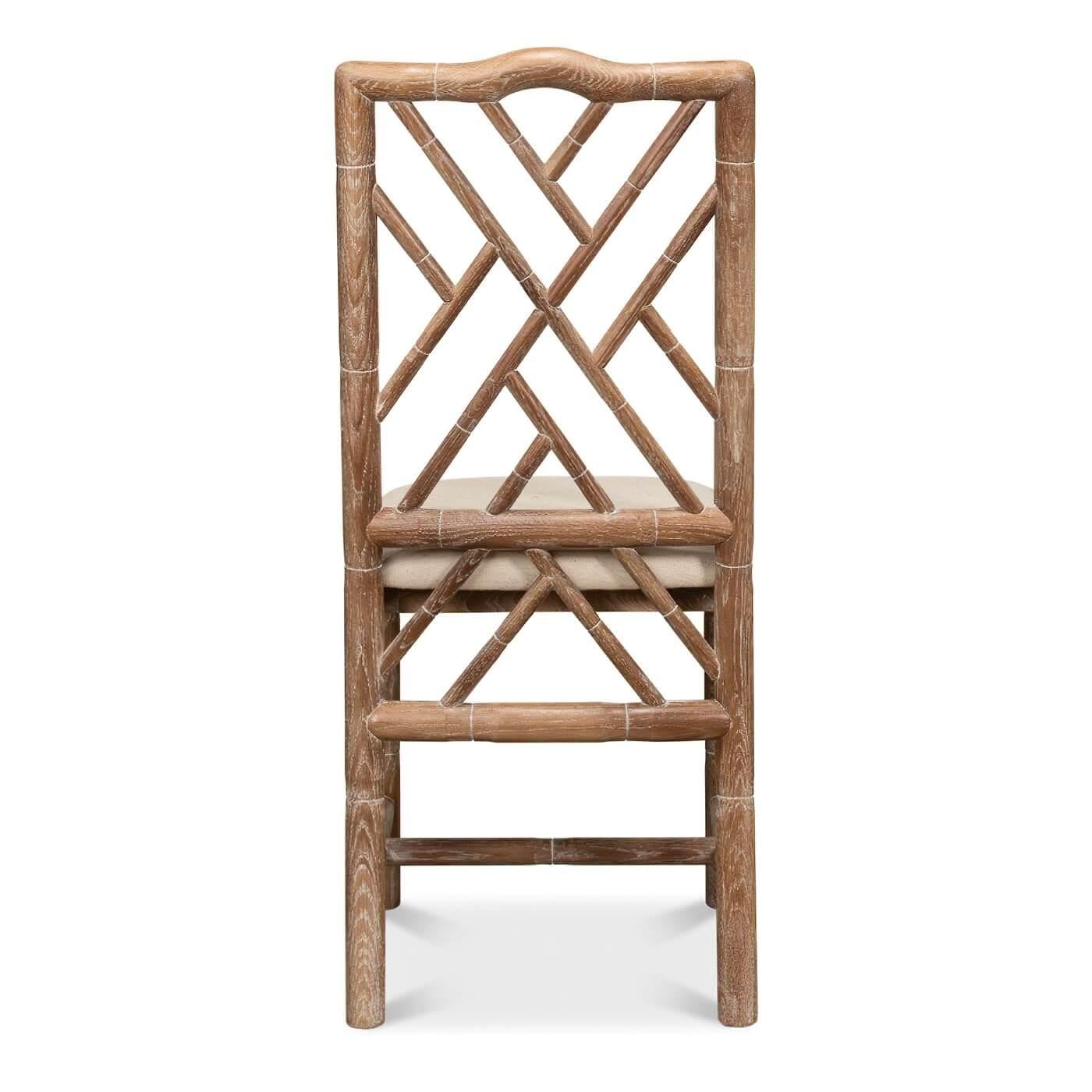 Contemporary Regency Faux Bamboo Side Chair For Sale