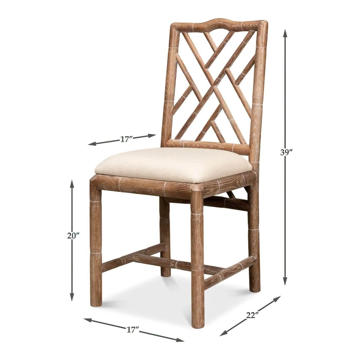 Regency Faux Bamboo Side Chair For Sale 1