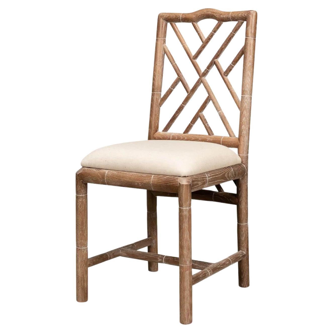 Regency Faux Bamboo Side Chair For Sale