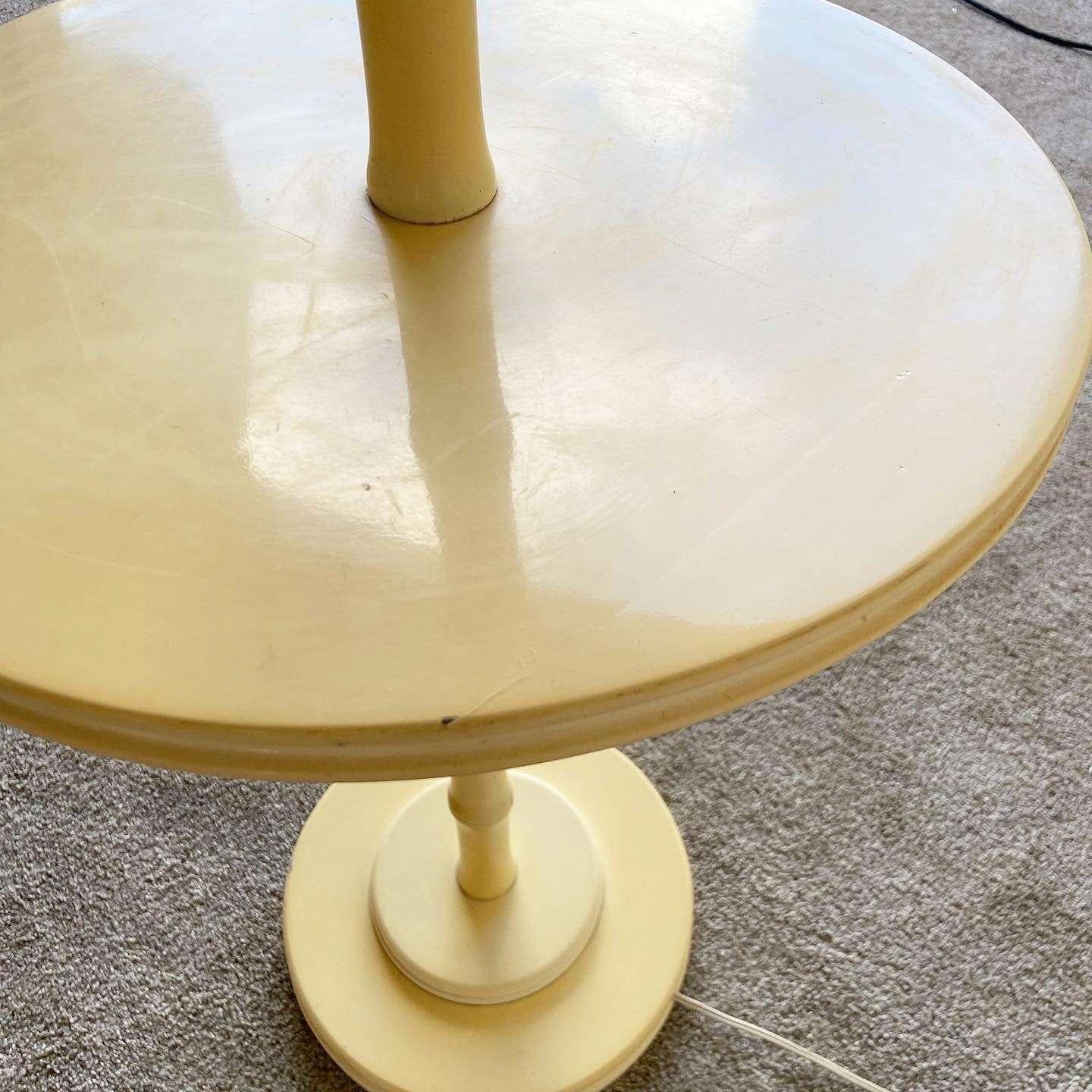 Regency Faux Bamboo Side Table Floor Lamp In Good Condition For Sale In Delray Beach, FL