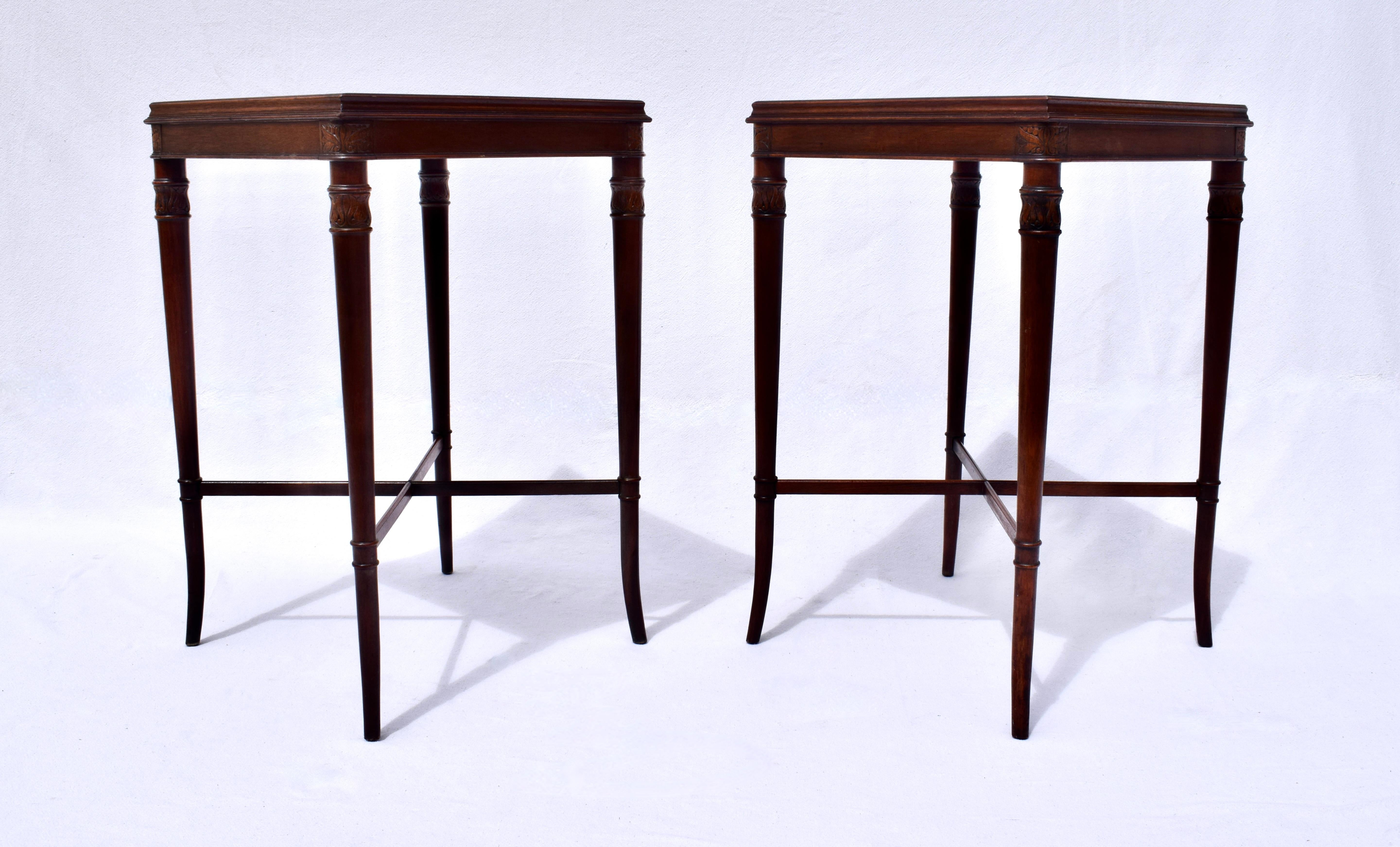 Regency Faux Bamboo Side Tables In Good Condition For Sale In Southampton, NJ