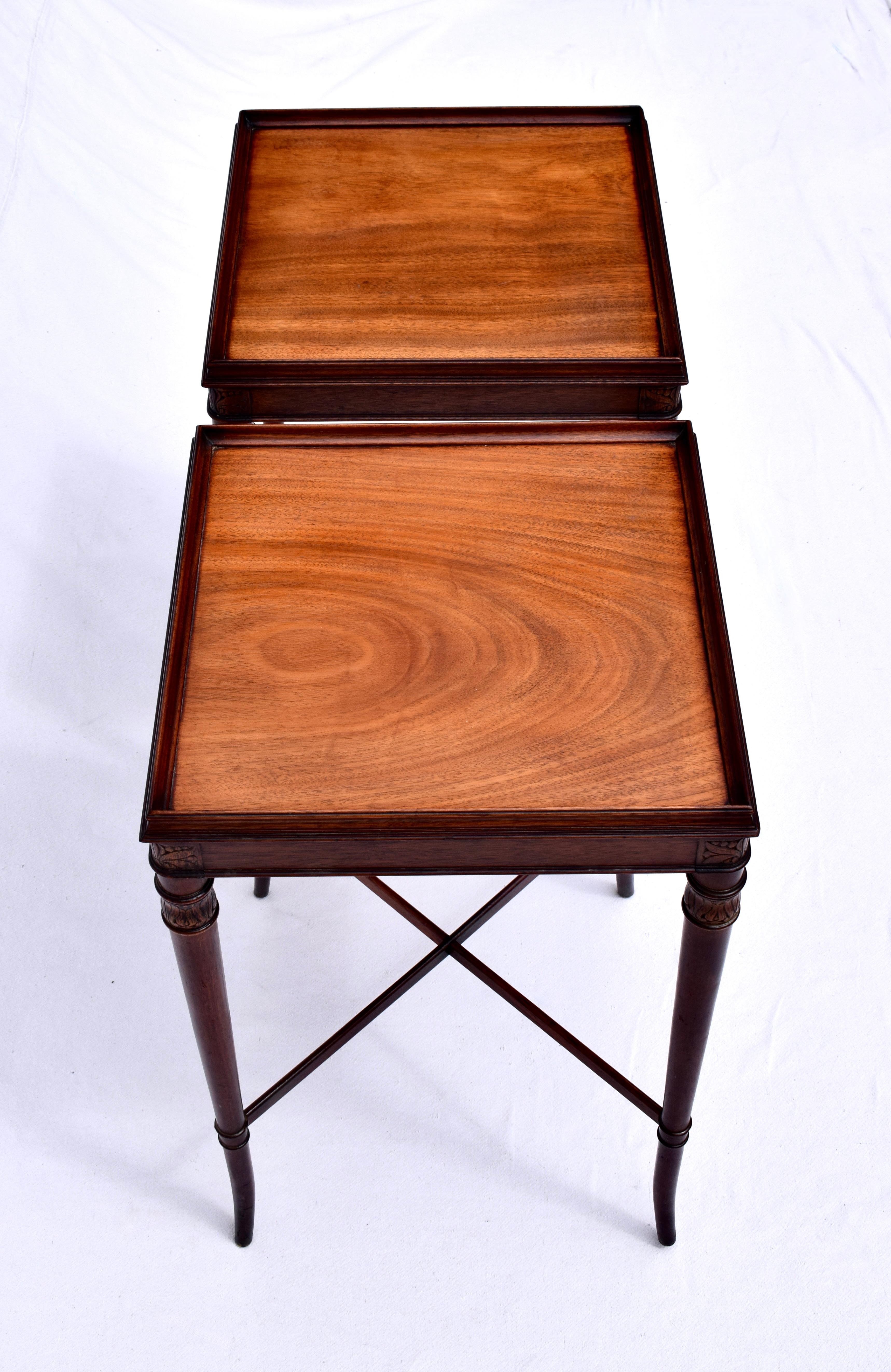 20th Century Regency Faux Bamboo Side Tables For Sale
