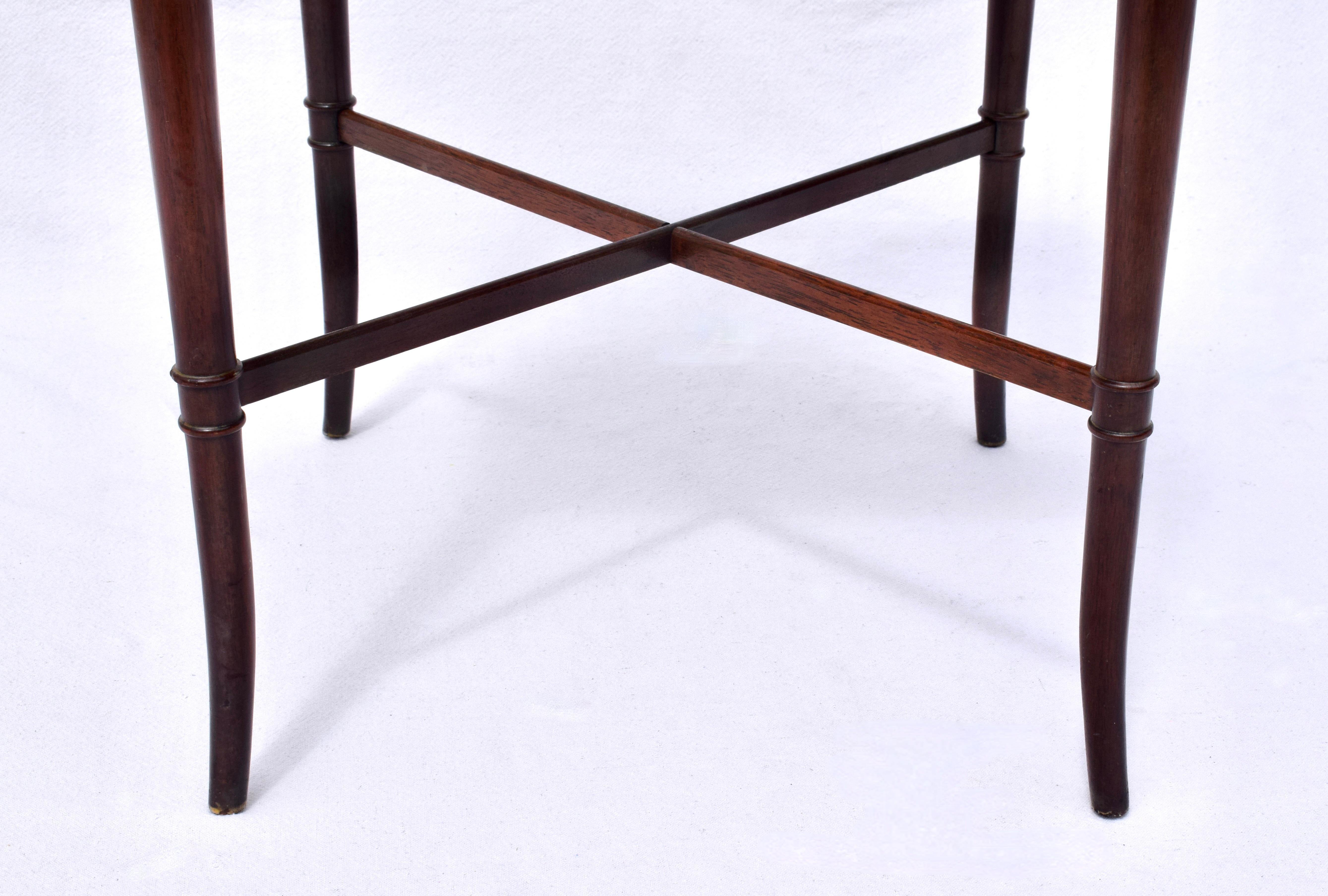 Glass Regency Faux Bamboo Side Tables For Sale