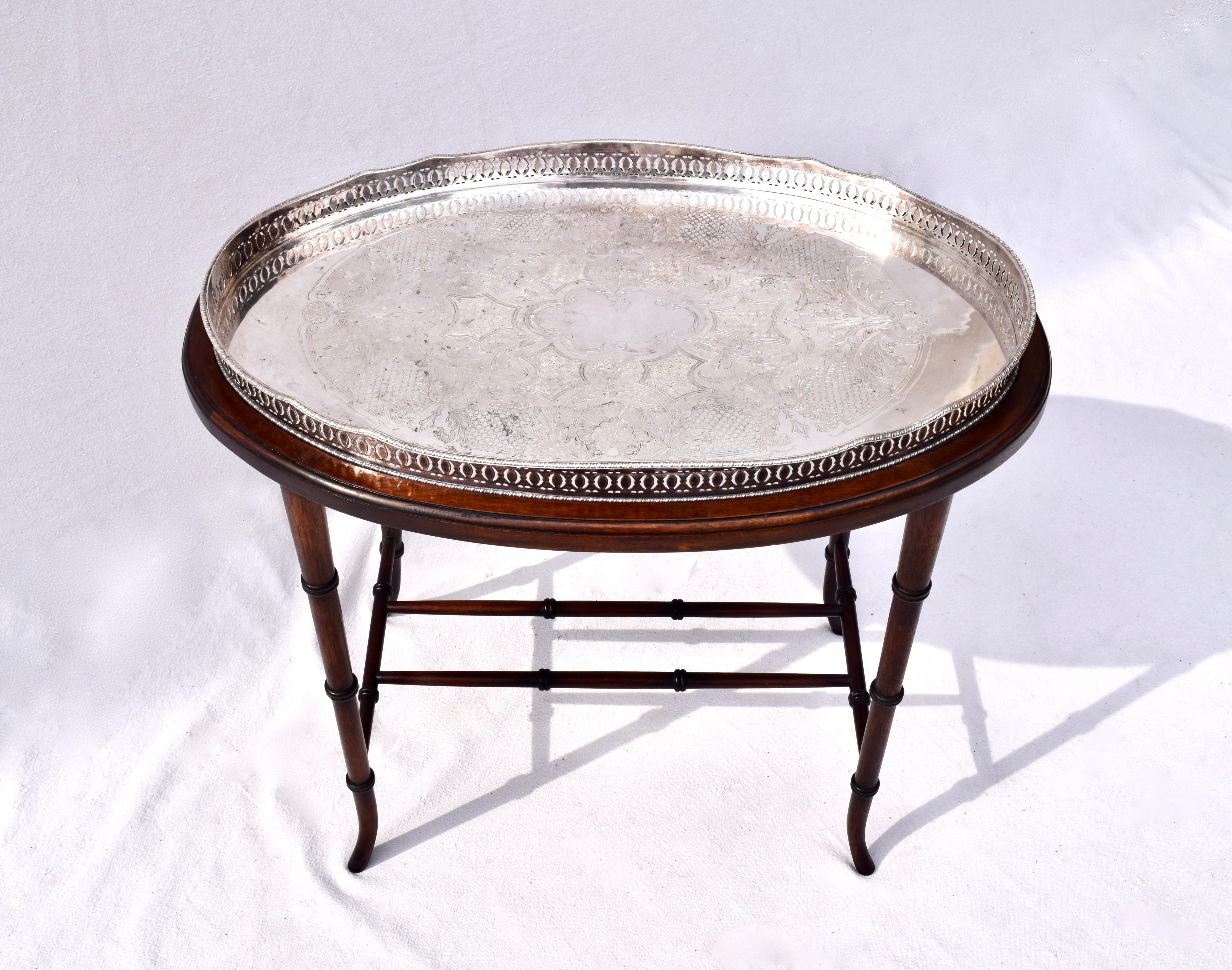 silver tray table