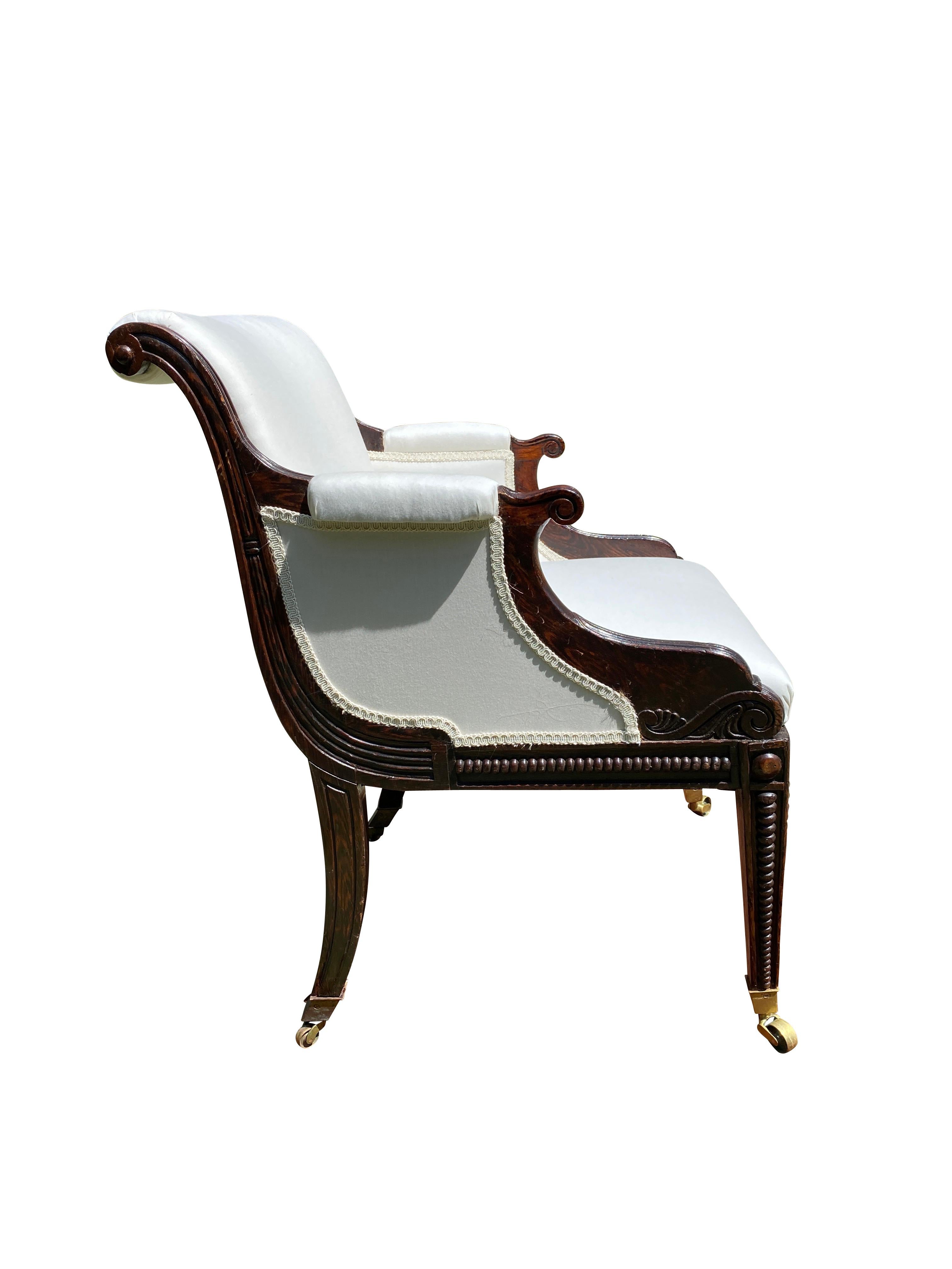 Regency Faux Rosewood Armchair In Good Condition In Essex, MA