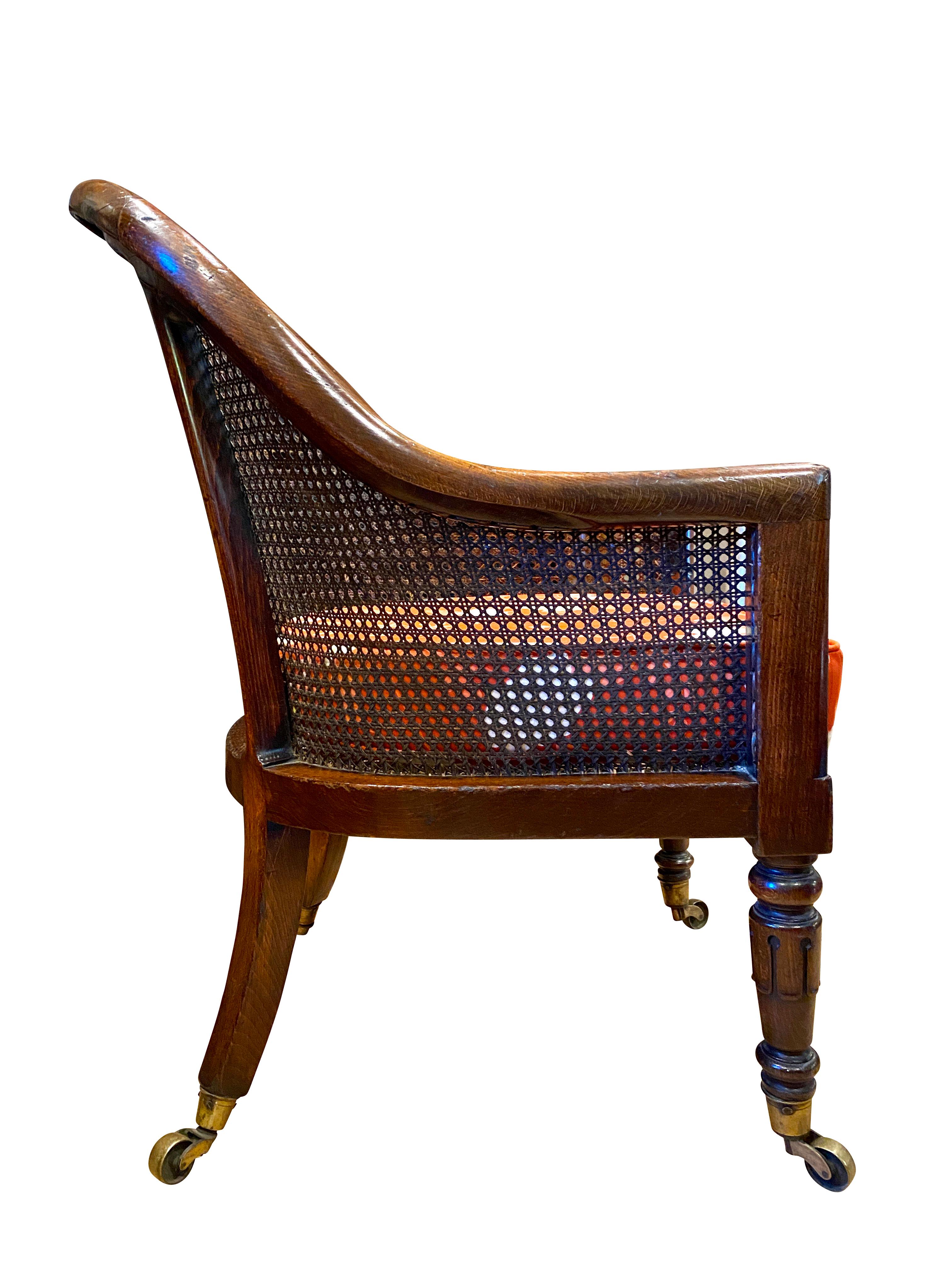 Regency Faux Rosewood Caned Tub Chair 3