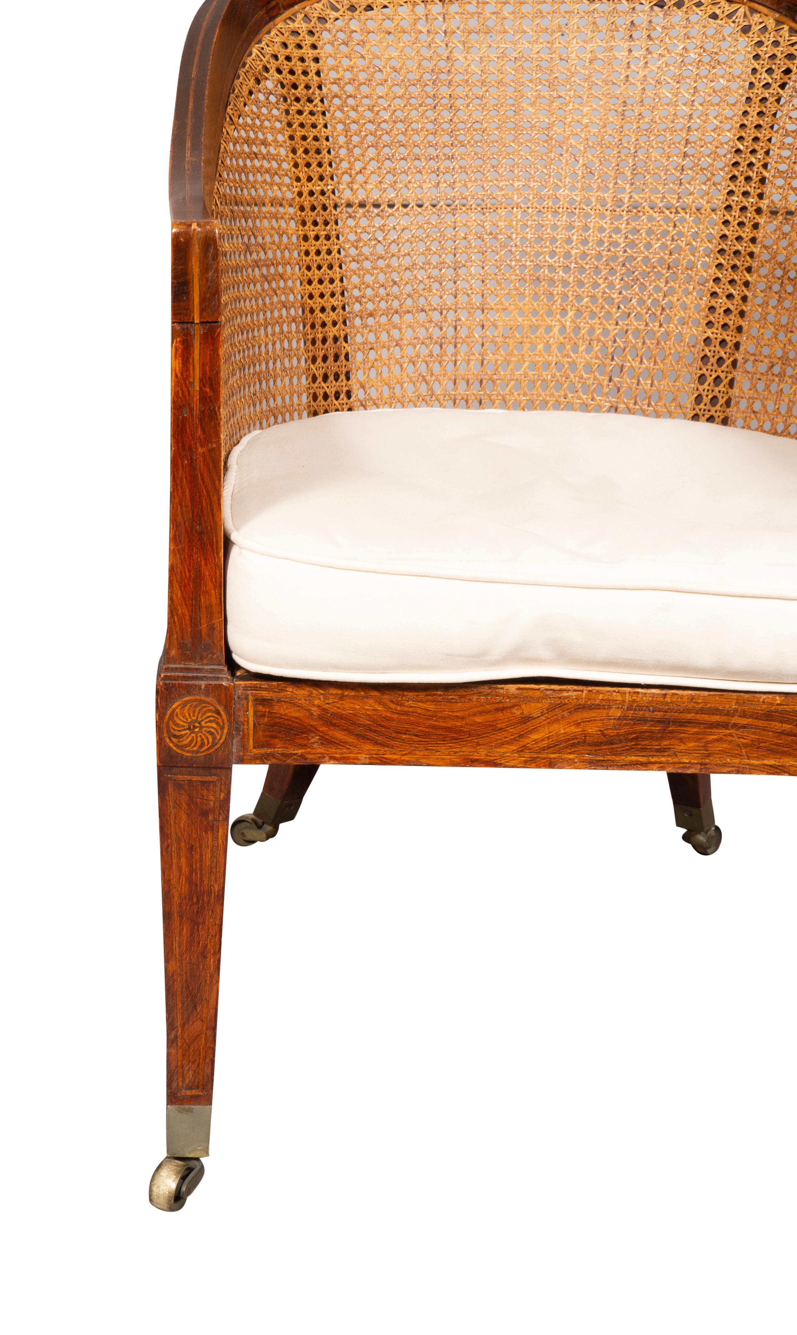 Regency Faux Rosewood Caned Tub Chair im Angebot 4