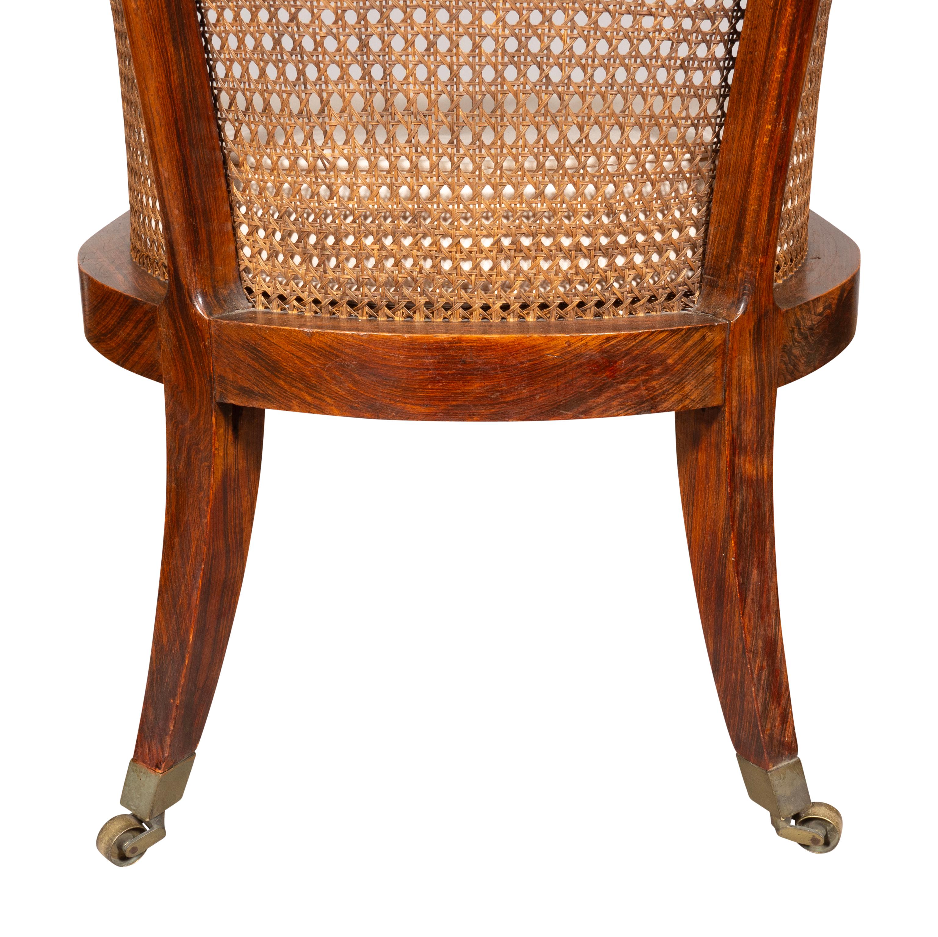 Regency Faux Rosewood Caned Tub Chair im Angebot 8